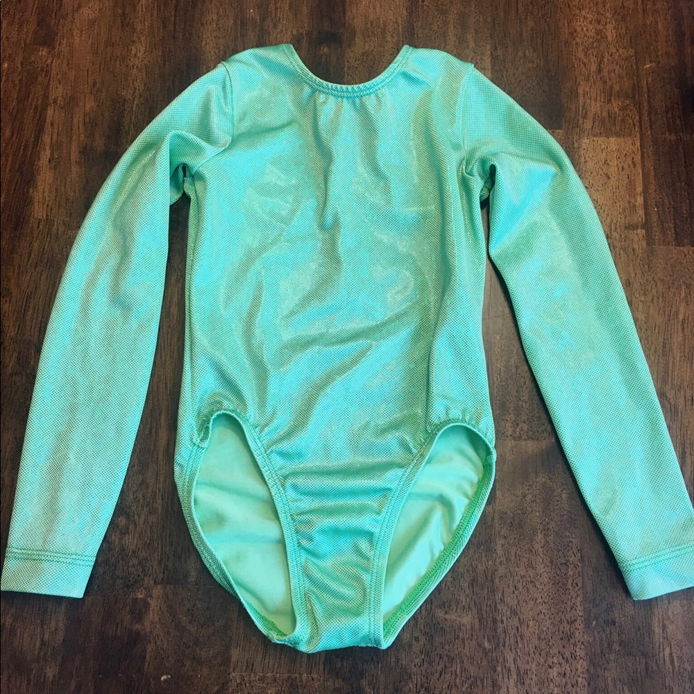 EUC Green long sleeve GK Child Medium Leotard